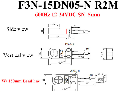 4mm الاستشعار الاستقراء موقف الاستشعار 12-24VDC أعلى التعريفي للكشف عن المعادن