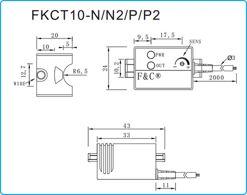 13mm خط أنابيب المياه الاستشعار عن PNP بالسعة التبديل FKCT10-P 12-24V DC