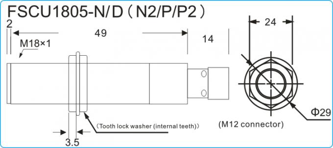 M18 كامل معدن القرب التبديل 5MM الاستشعار عن أنبوبي M12 موصل sensor.jpg